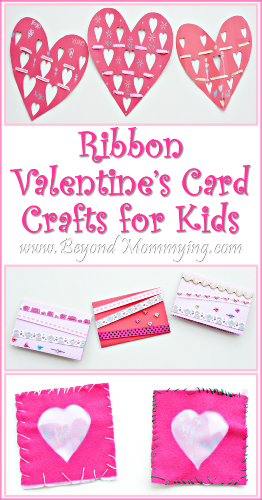 Ribbon Valentine's Card Crafts for Kids - Beyond Mommying